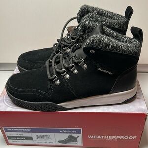 WEATHERPROOF Boots RUBY 8 Outdoor Hiking Rugged Suede Snow Winter Chunky Lug